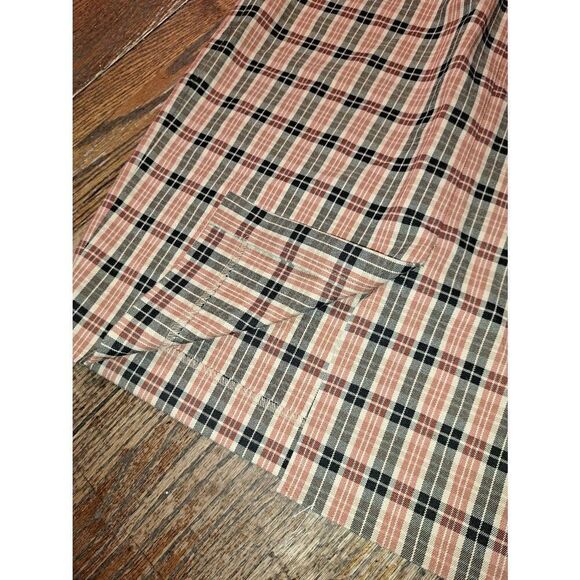 Size 8 Ann Taylor Factory Tan Brown Black Plaid Midi Pencil Skirt with Belt - Picture 4 of 4